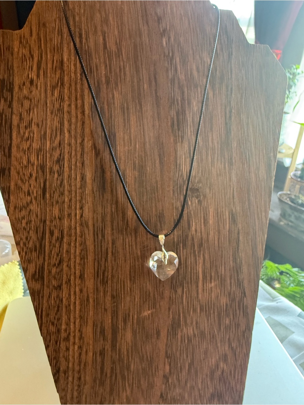Clear Crystal Heart Pendant Necklace